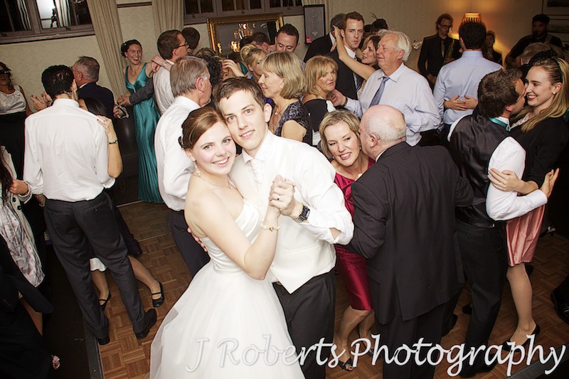 Bride and groom on the dance floor at The Tea Room Gunners' Barracks - wedding photography sydney